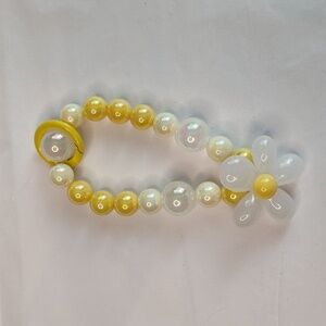 New Handmade Kawaii Bag Charm White Sunshine Yellow Flower Key Chain Phone Charm